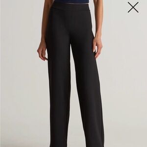 Quince Ultra-Stretch Ponte Wide Leg Pants Black - Large